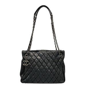 Chanel Shoulder Bag New Bubble Black Chain Shoulder Vintage Silver Hardware